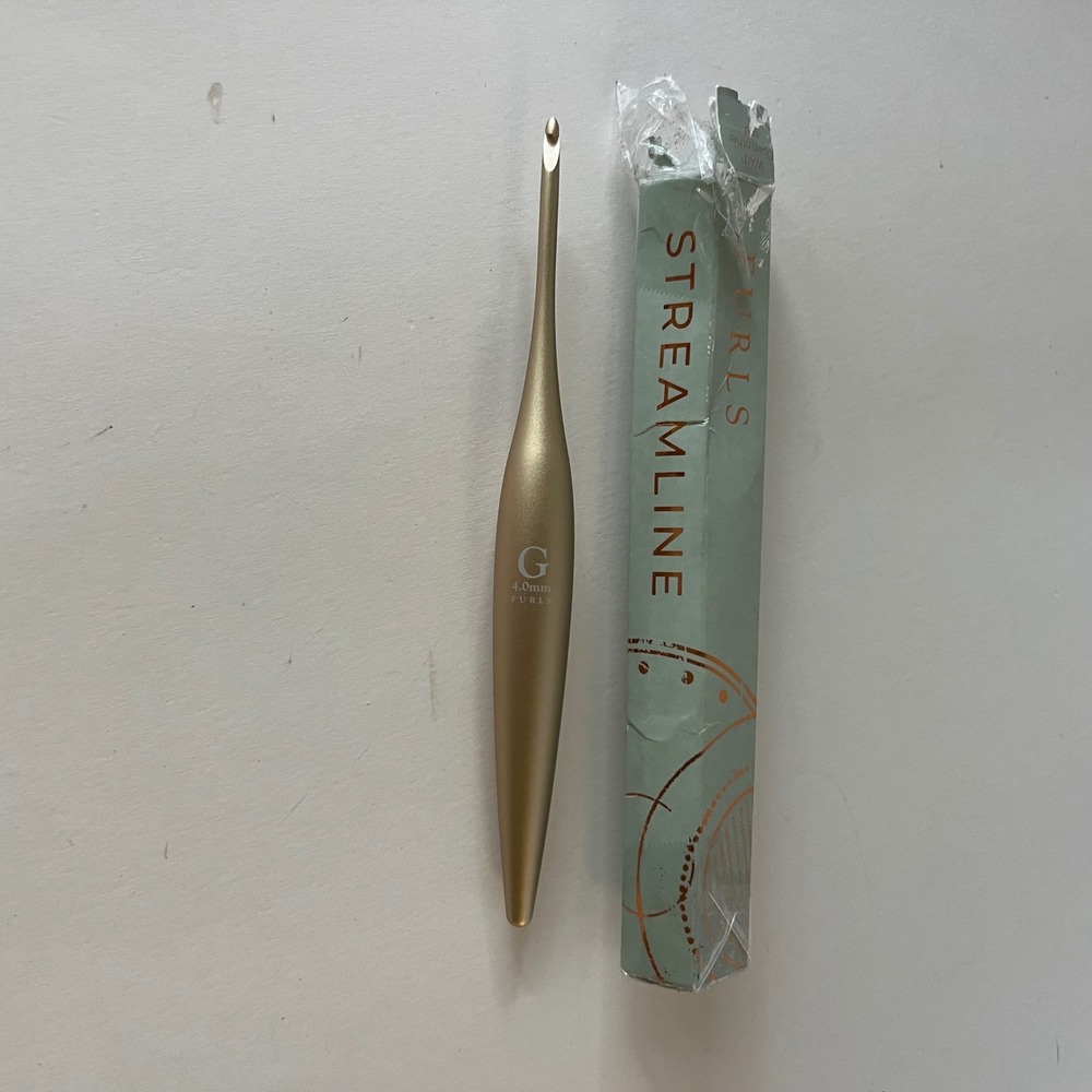 Furls Streamline Ergonomic Crochet Hook Size G 4.0mm Matte Gold Resin New